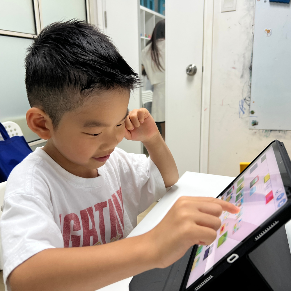 boy using scratch JR